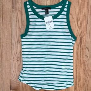 striped slub knit tank tops
